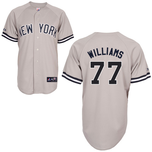 Mason Williams #77 mlb Jersey-New York Yankees Women's Authentic Replica Gray Road Baseball Jersey - Click Image to Close